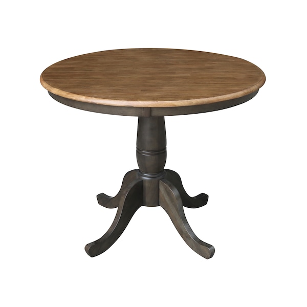 International Concepts Round 36 in Round Top Pedestal Table, 29.1 inH, Hickory/Washed Coal, 36 W, 36 L, 29.1 in H, Wood K45-36RT - main